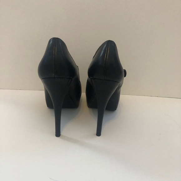 Eva and Zoe size 7-7.5 black platform Mary Jane toeless heels - Picture 4 of 5